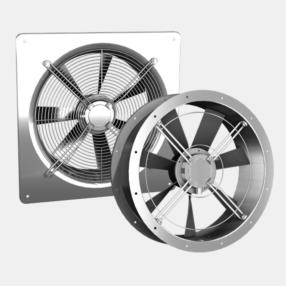 Plate mounted axial fans