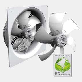 EC axial fans for A/C, refrigeration and compressed air machinery